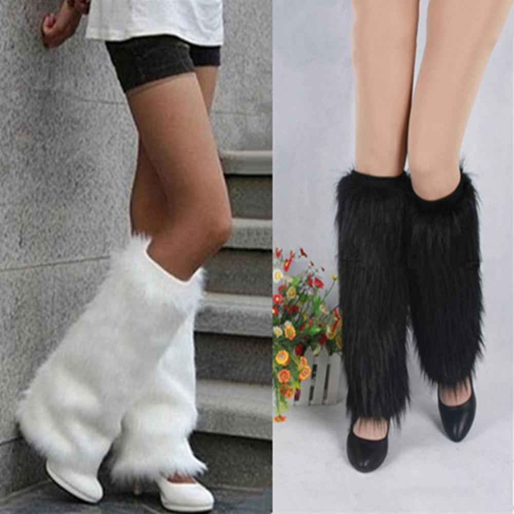 faux fur leg warmers boot covers
