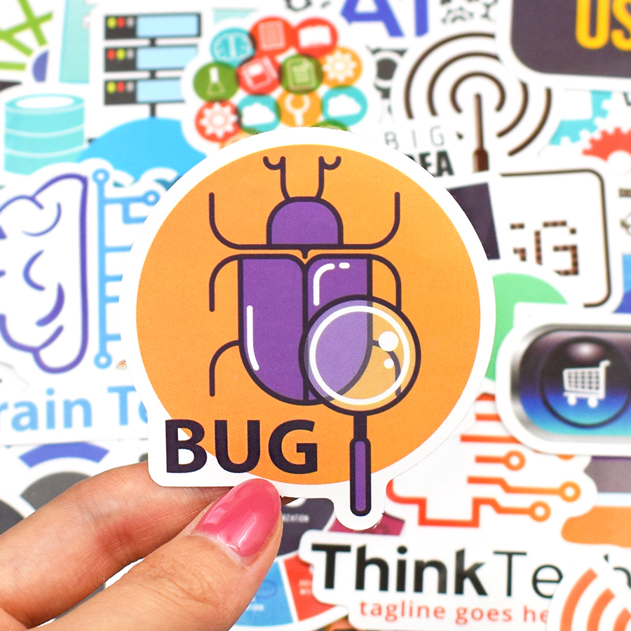 50 pcs programming geek stickers internet technology data programs software creative stickers for diy laptop waterproof sticker