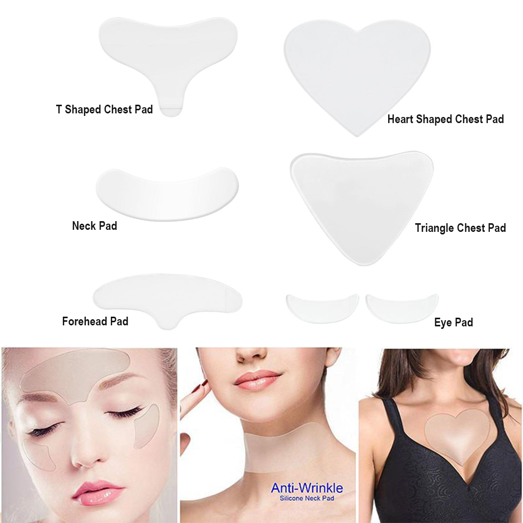 Reusable Anti Wrinkle Chest Neck Eye Face Pad Silicone Removal Patch L8B2 