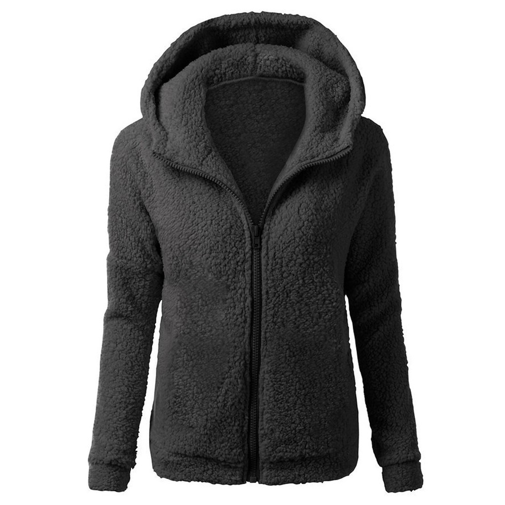 black hooded teddy jacket