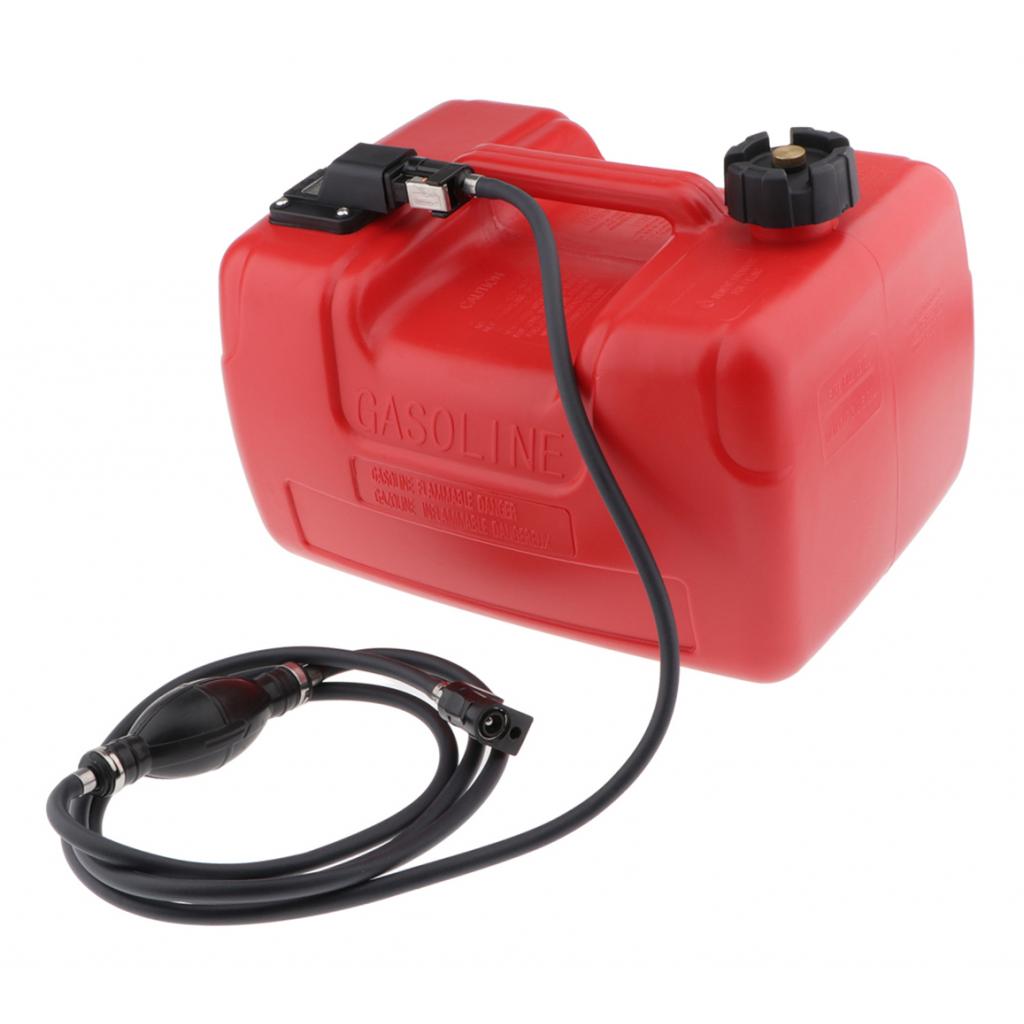 Portable Boat Fuel Tank 3.2 Gallon Yacht Marine Outboard Fuel Tank W/ Connector 