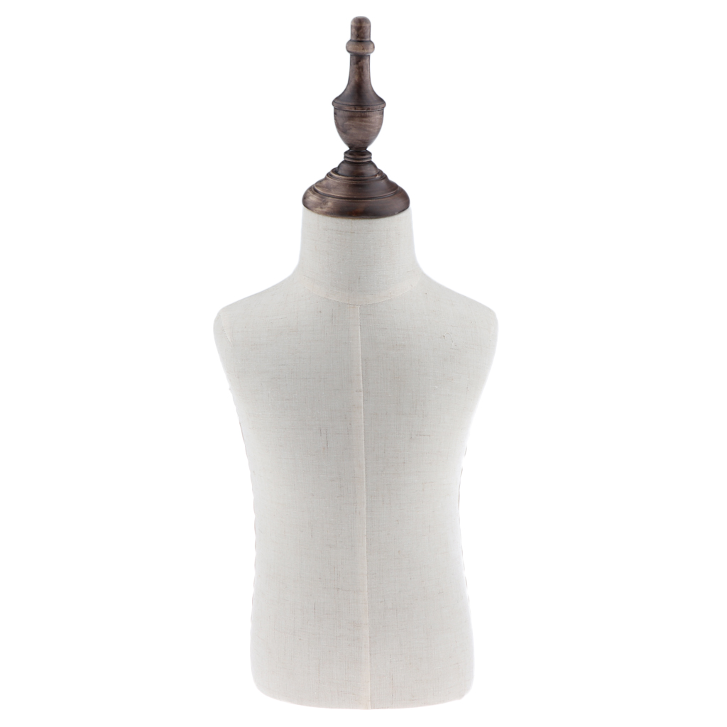 2 Years Old Infant Toddler Mannequin Body Torso Store Display Dress Form White Linen Fabric Cover with Mount Hole