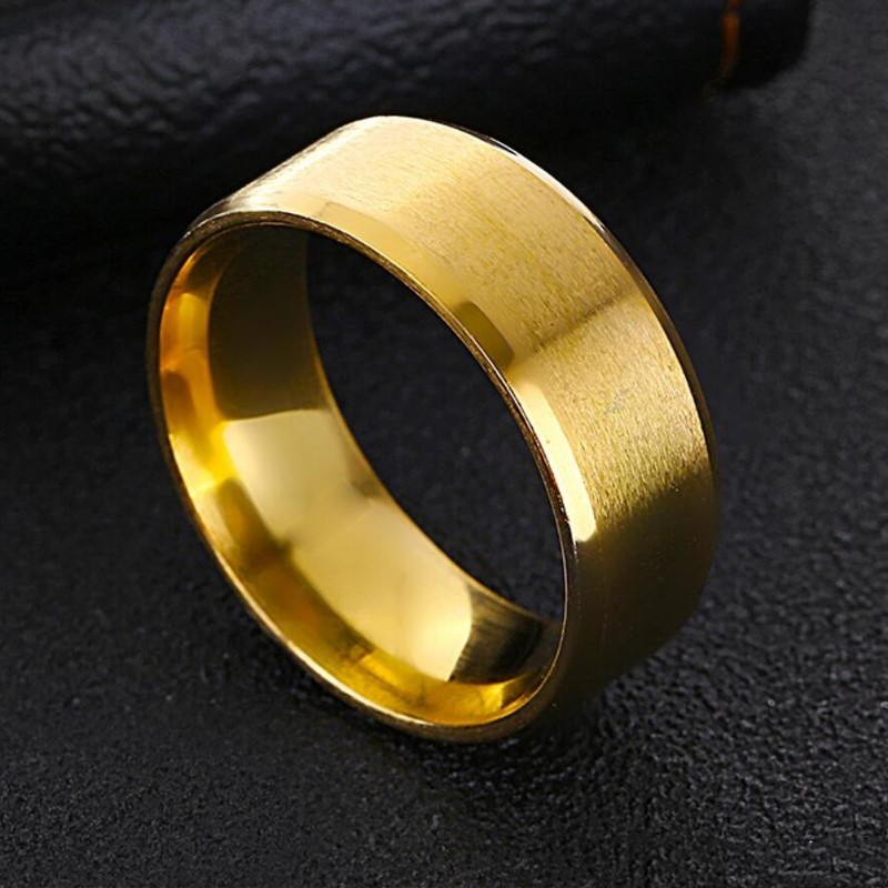 8mm Rotatable Basic Ring For Men Black/Gold/Silver