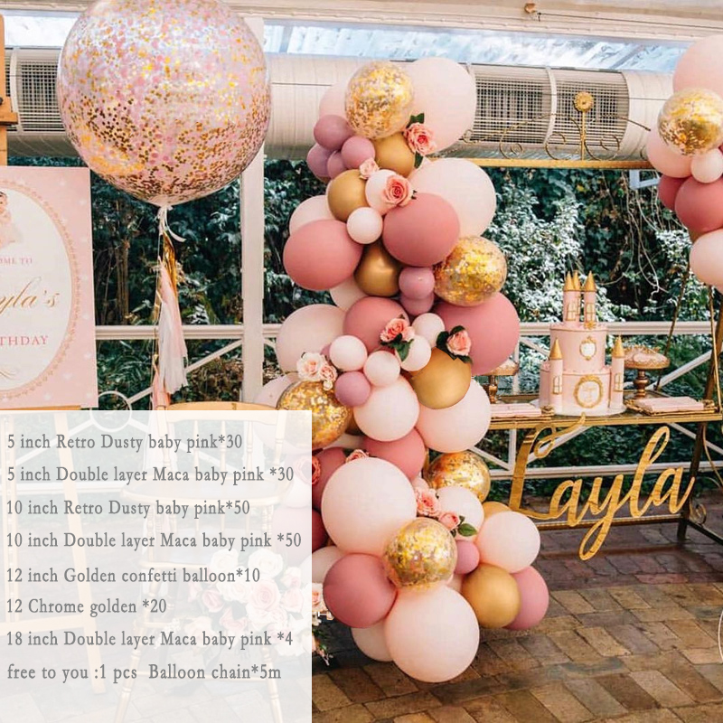 DIY Retro Dusty Pink Balloon Garland Arch Kit Rose Gold