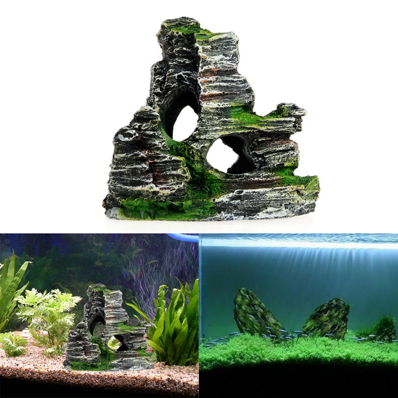 Aquarium Fish Tank Ornament Rockery Hiding Cave Landscape Tree Underwater Decor 