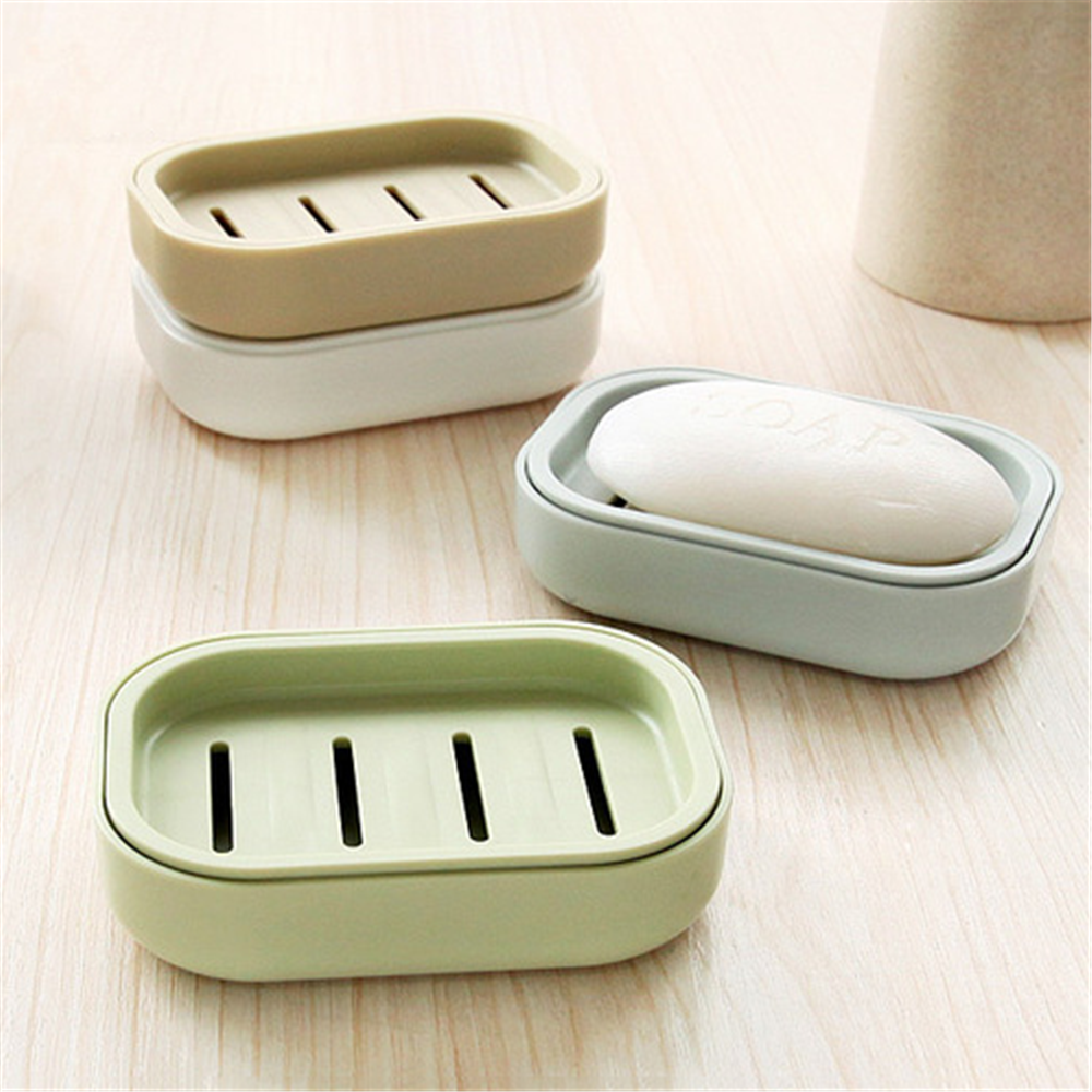 Plastic Soap Dish Holder Water Drain Tray Plate Storage Box Rack Container Tools