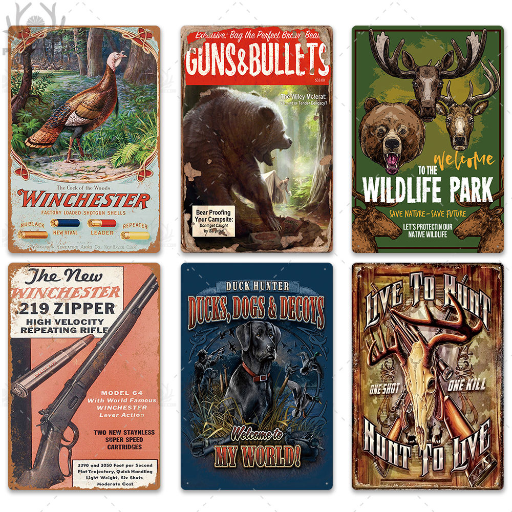 Willing To Hunt Rustic Retro Tin Metal Sign 13 x 16in 