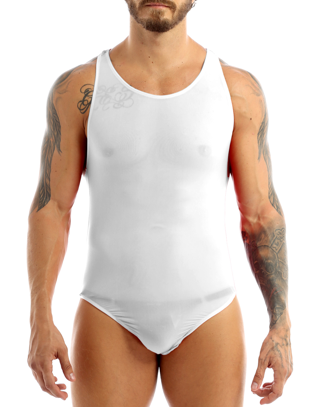 Details about   UK_ Men's Mankini Bodysuit High Cut Thongs Leotard Racer Bikini Thongs Swimsuit