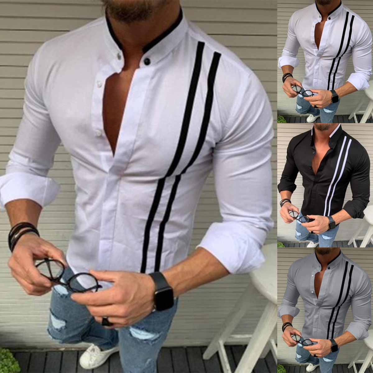 black and white brand shirt