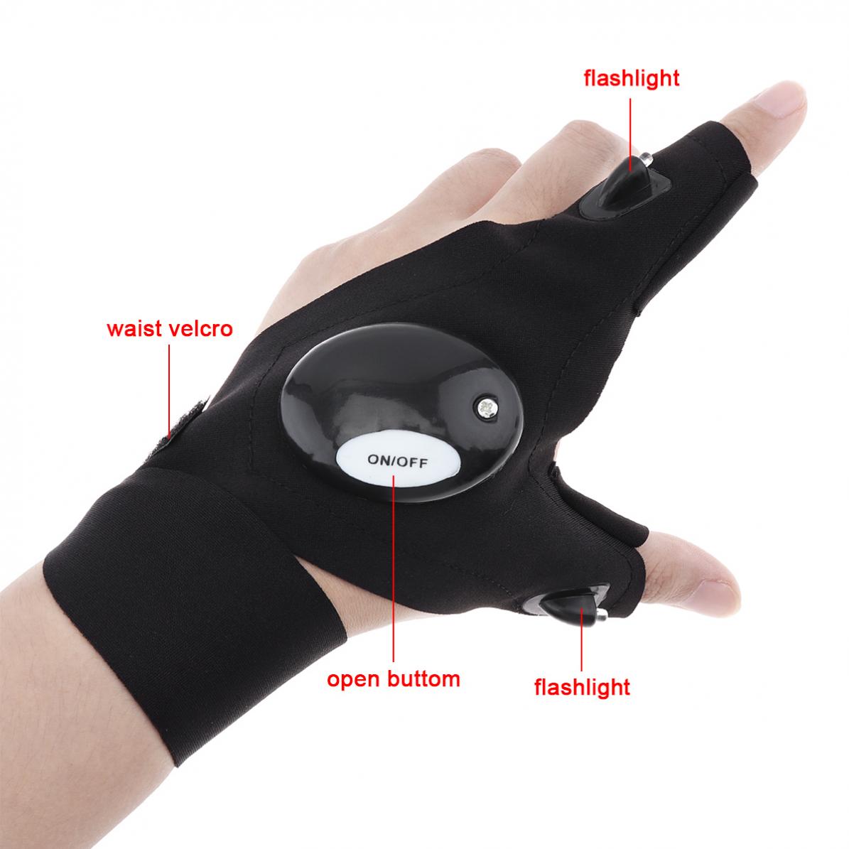 Description Picture 3 of itemBlack Adjustble Elastic Cotton Repairing Finger Light Fishing Magic Strap Finger Glove  for Survival Camping Hiking Rescue Tool