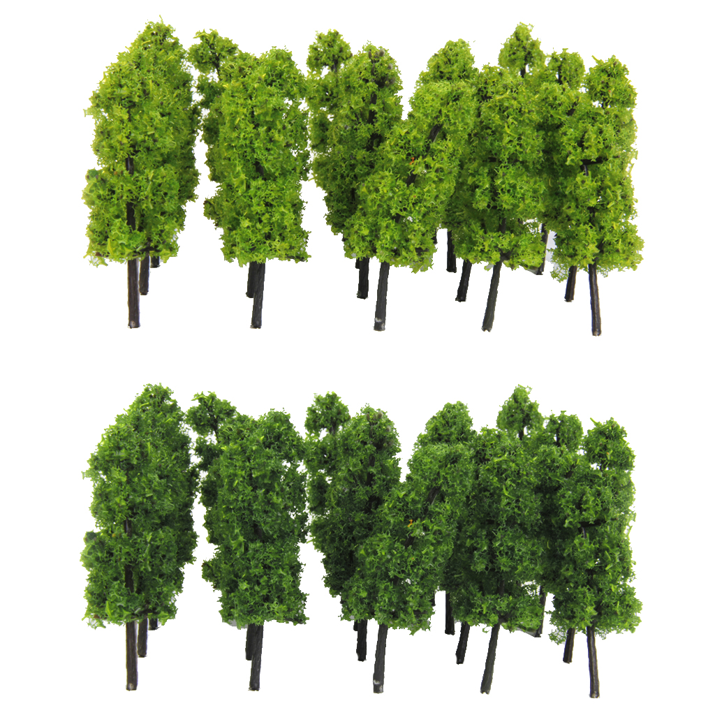 20x Light Green Tree Model Railway Street Scenery Building Props N Scale Toy 