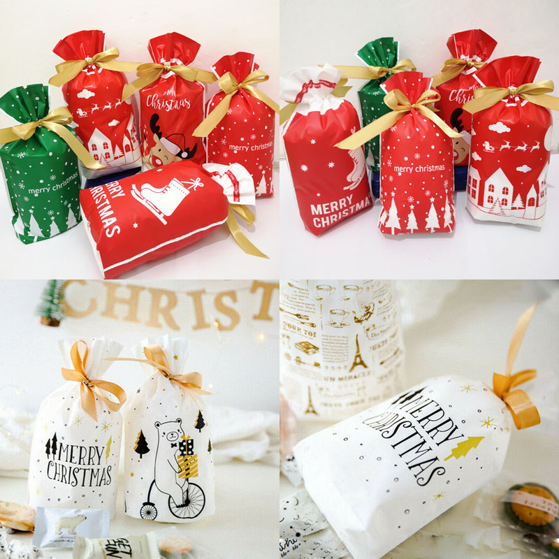 santa claus christmas sacks reusable drawstring canvas bags