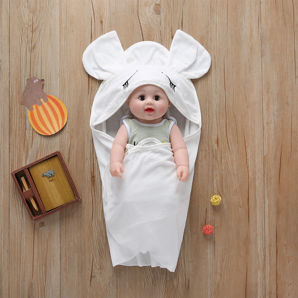 newborn baby boy girl cute cartoon plush receiving blanket