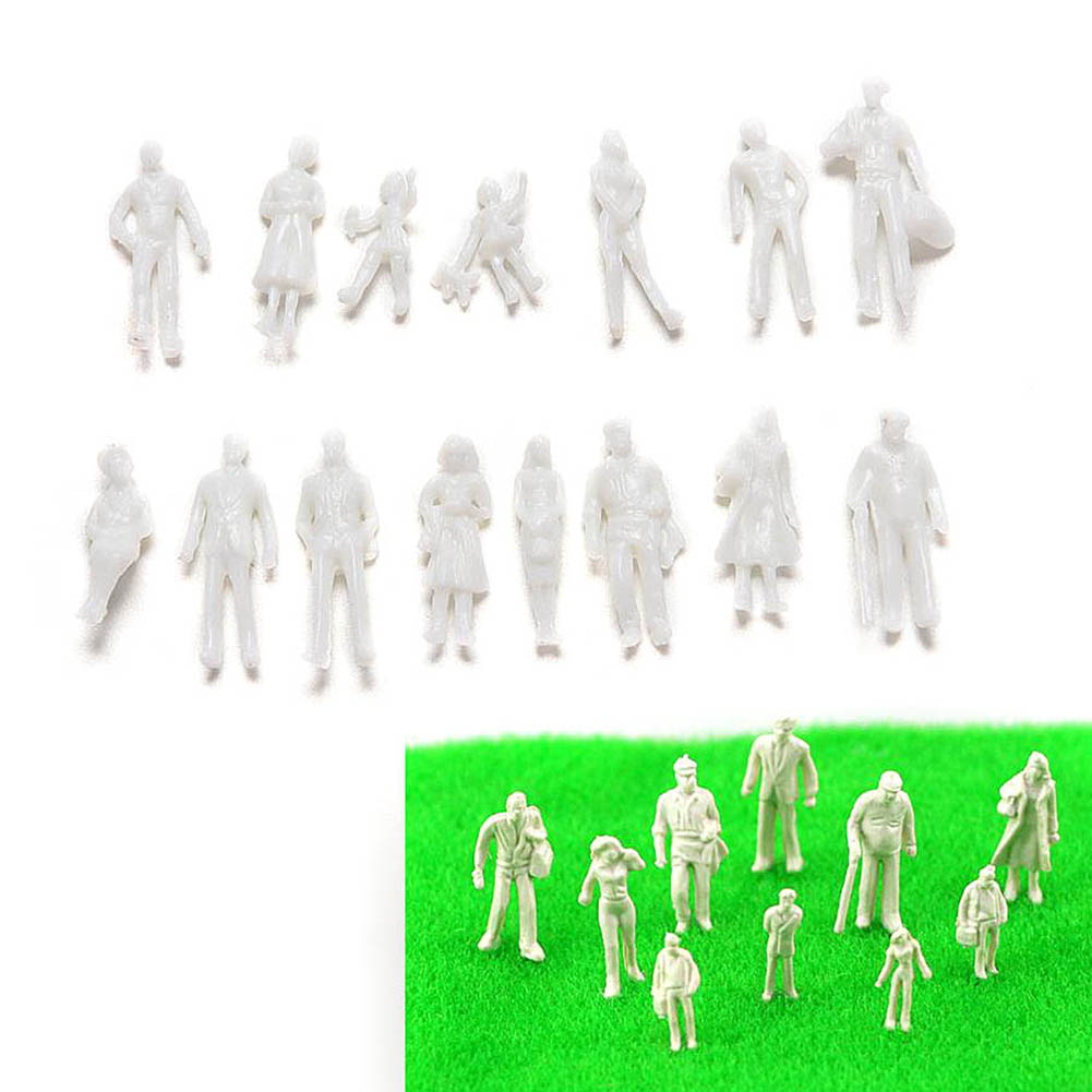 100Pcs 1:30 to 1:200 Scale Unpainted White Model People Figures DIY Toy HSG