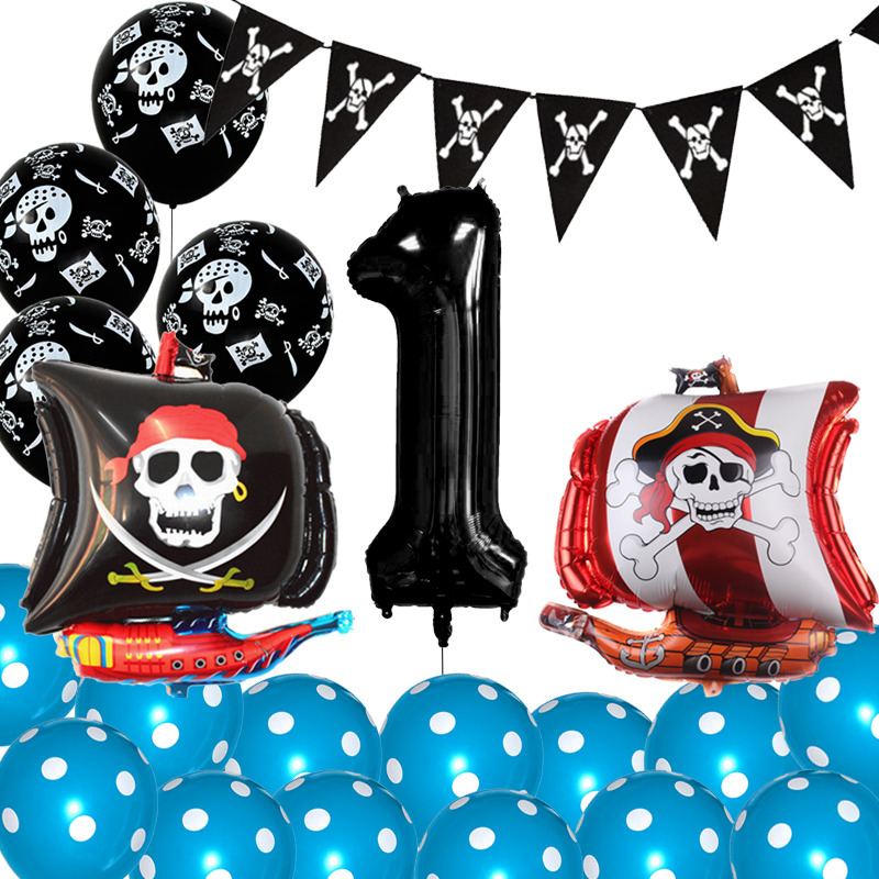 Skull Latex Balloons Pirate Decoration Skull Treasure Birthday Party Supplies