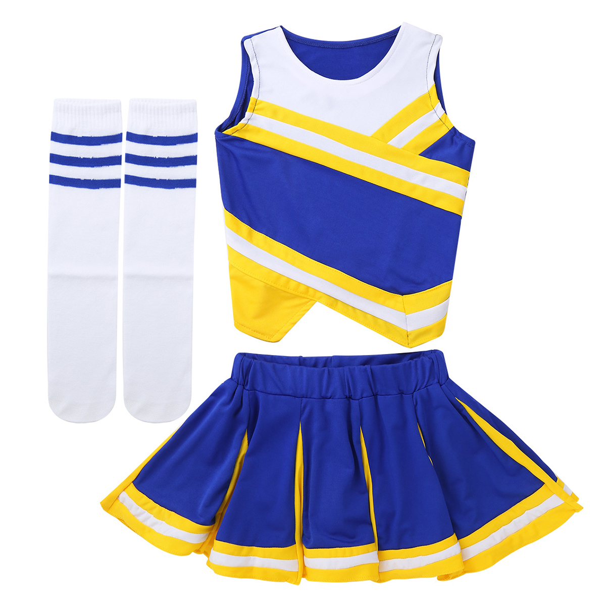Worn Once USA Stars /& Stripes Lycra Cheerleader Costume age 8-10 Years Size 2