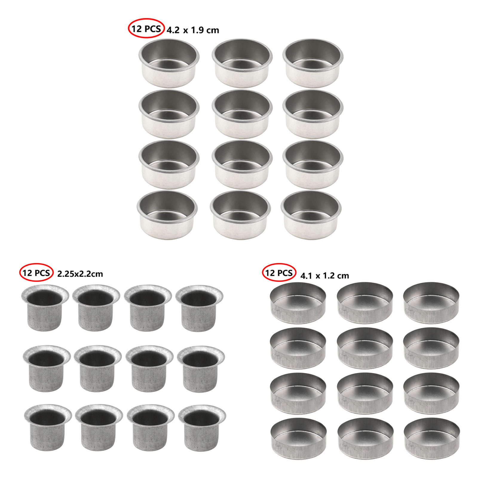 Description Picture 2 of item12 Pcs Mini Candle Jars Round Metal Candle Cups Tea Light Tins DIY Tealight Holders Home Decor DIY Handmade Candle Containers