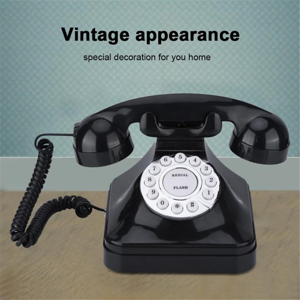 Vintage Retro Landline Phone for Home, Old Fashioned Corded Telephone