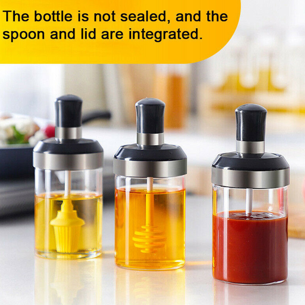 250ml glass seasoning container durable oil bottle salt honey