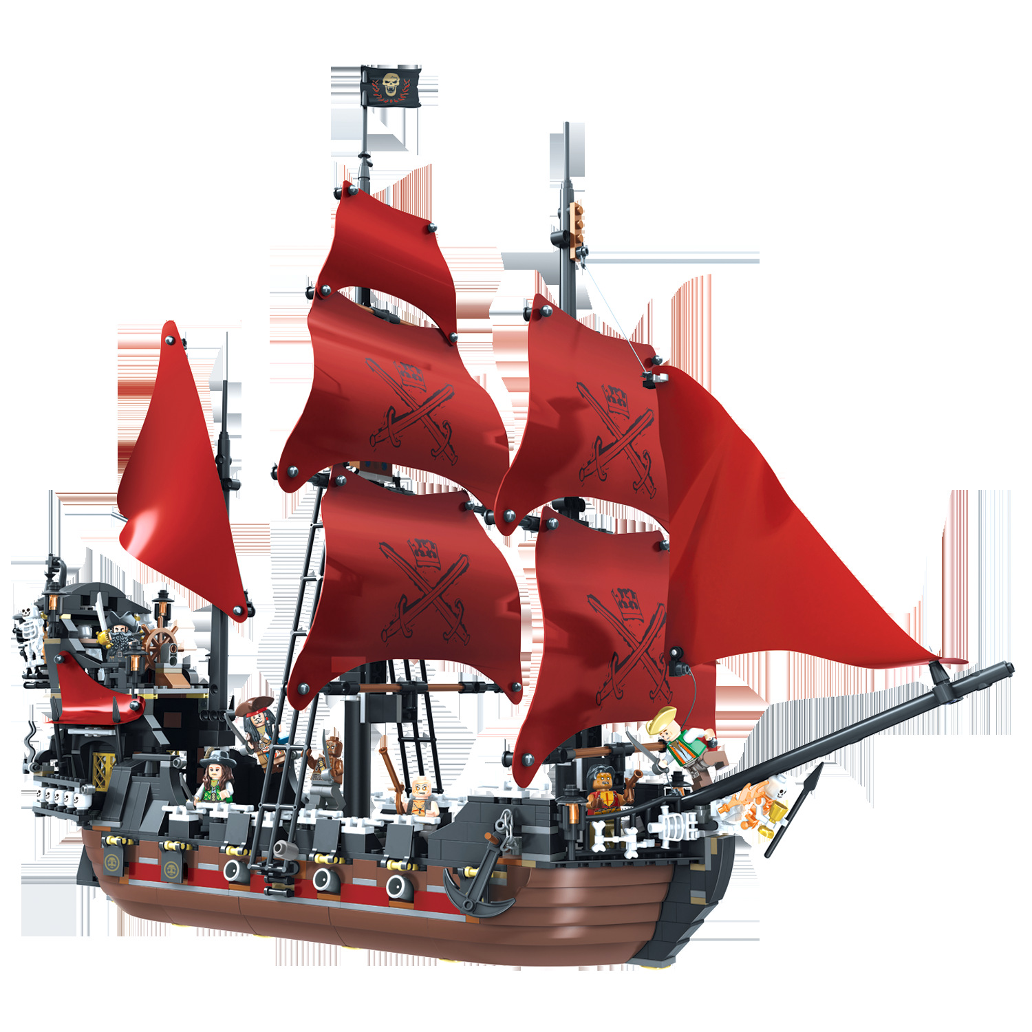 1151Pcs Queen Anne's Revenge Ship Pirates Of The Caribbean Model Building;Blocks 
