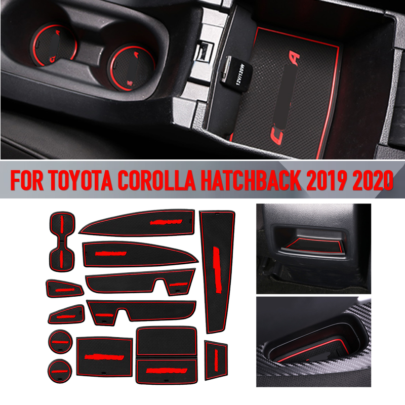 Pcmos 13pcs Inner Door Gate Non Slip Pad Mat For Toyota Corolla Hatchback 2019 2020 Interior Mouldings Stickers Accessories New