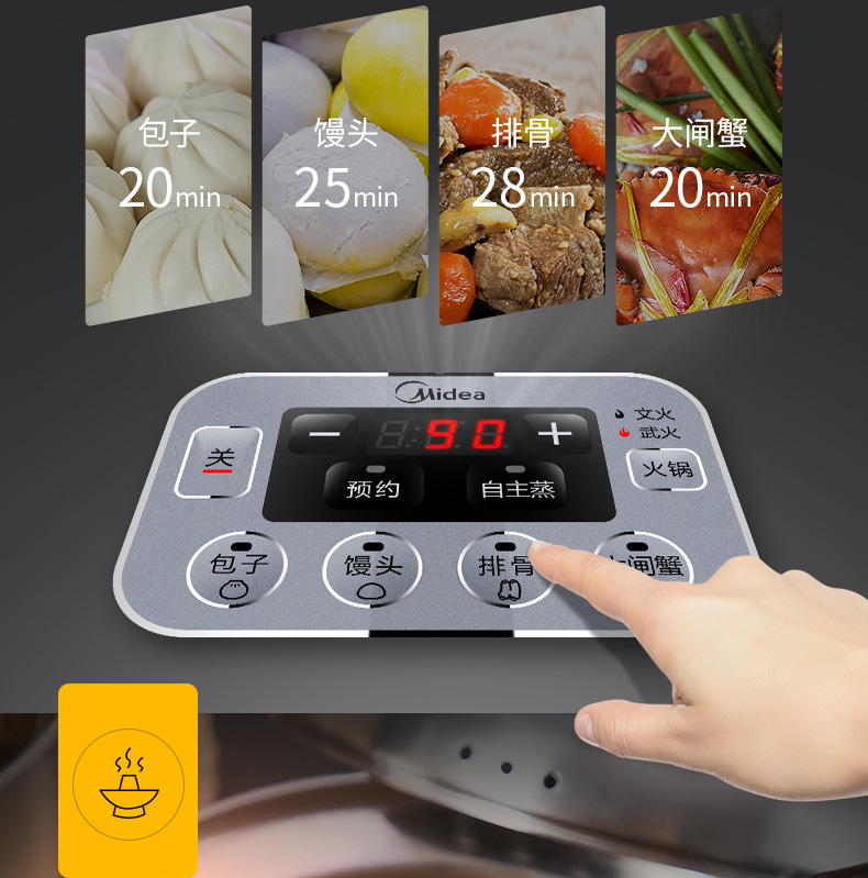 Midea Electric Steamer 3 layer High Capacity Multi function Appointment