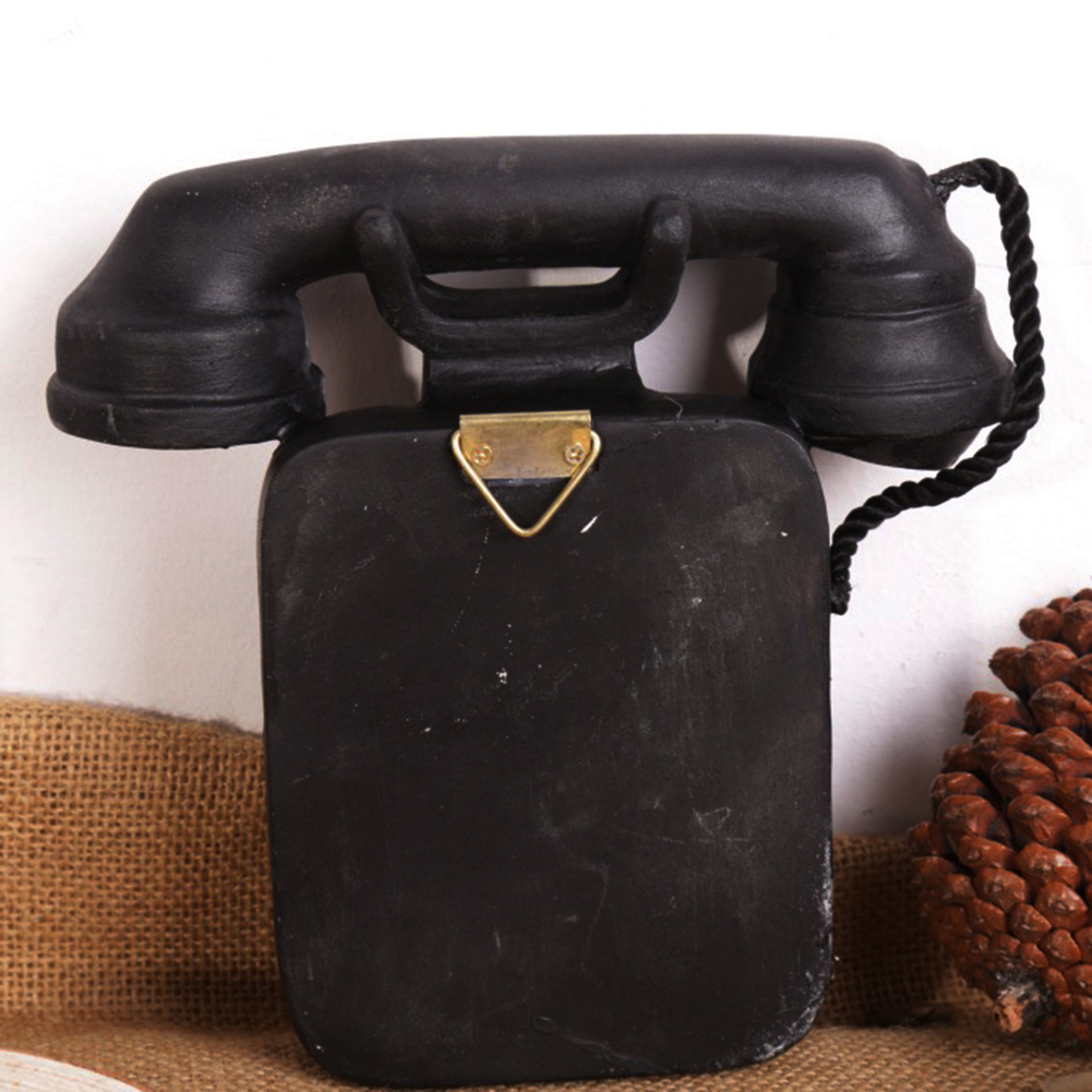 O15fuqiJHO Synthetic Resin Vintage Shabby Wall Mount Telephone Craft Ornament Art for Bar Club Home Decoration Black A 