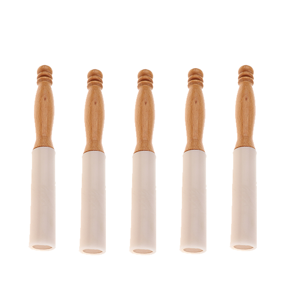 Description Picture 2 of itemPack of 5 Wood Handle Mallets Rubber s Crystal Singing Bowl Sticks Musical Pyramid Mallet Tool Percussion Instruments Parts