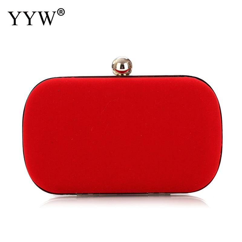 red satin clutch bag