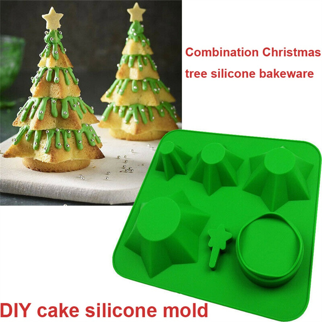 DIY Cake mold Christmas tree Form Mold Chocolate Jelly Ice Cake Bakeware 