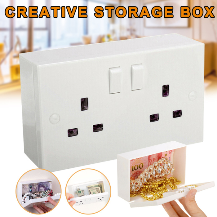 New Safe Funny Creative Storage Case Hidden Wall Socket Secret Hide Money Box