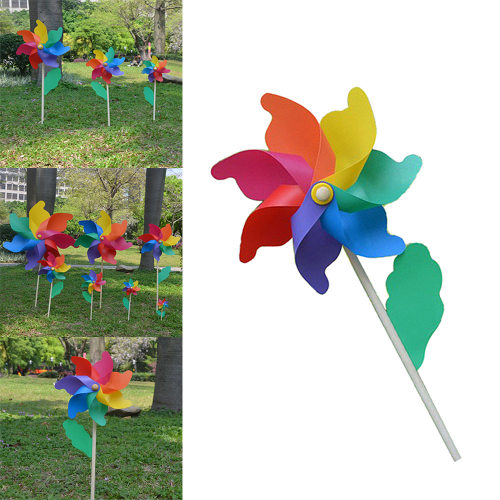 Rainbow Wind Spinner Outdoor Windmill Pinwheel Lawn Garden Decor Crafts