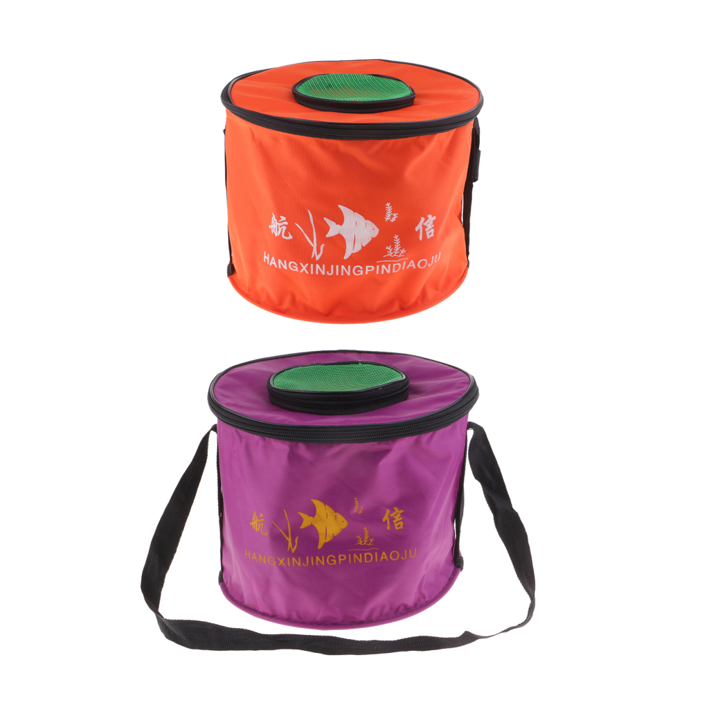 Details about   Foldable Fishing Bucket Collapsible Bucket Outdoor Camping Canvas With Cover 