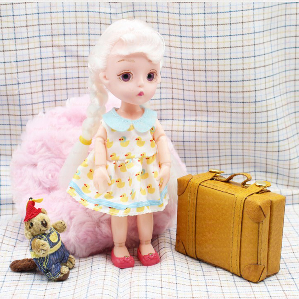 1/6 Classic Doll Dollhouse Miniatura Juguete PU Cuero Tronco Caja Maleta 