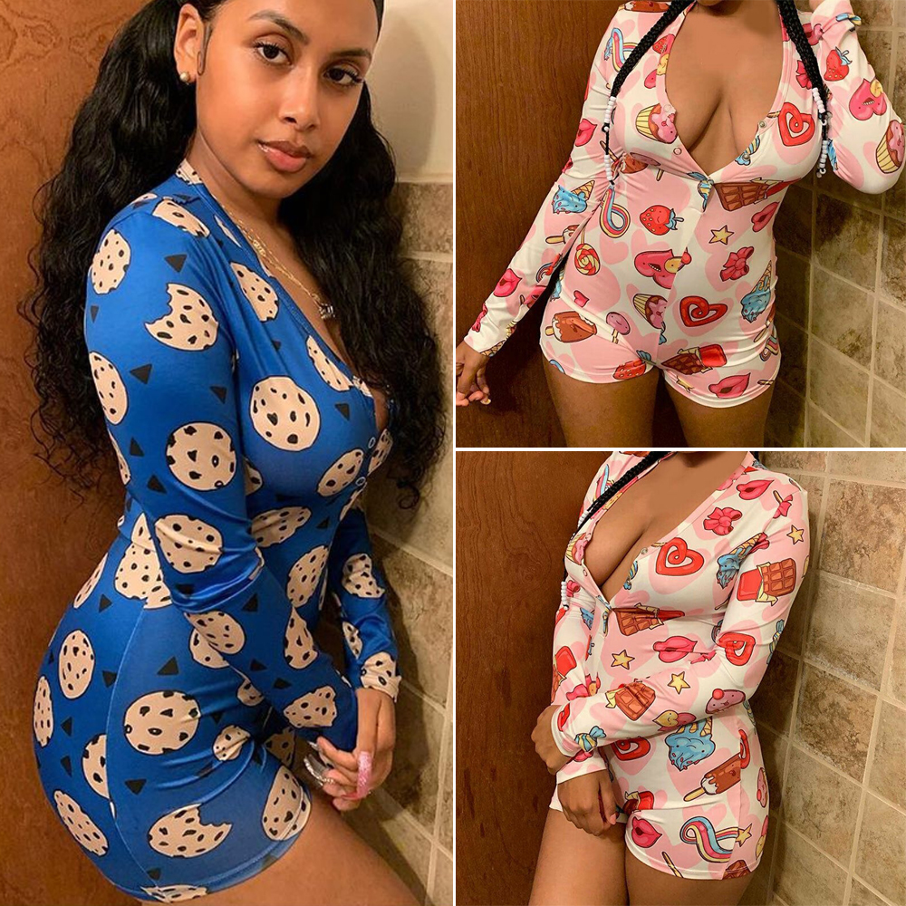 long sleeve romper shorts pajamas