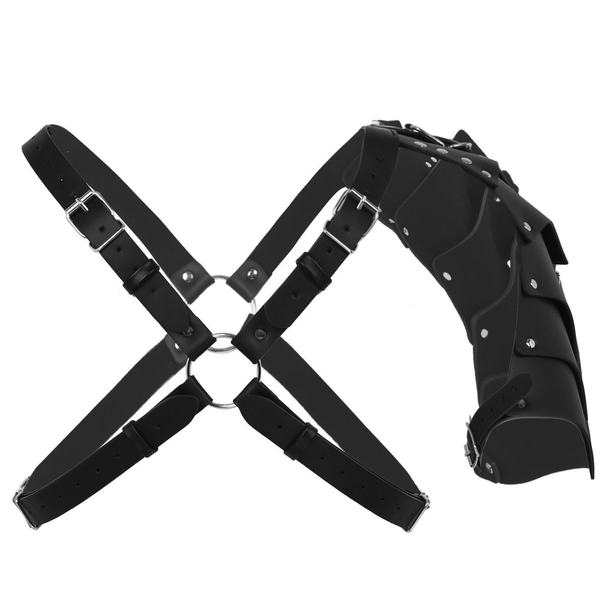 men body chest harness belt steampunk faux leather x-shaped