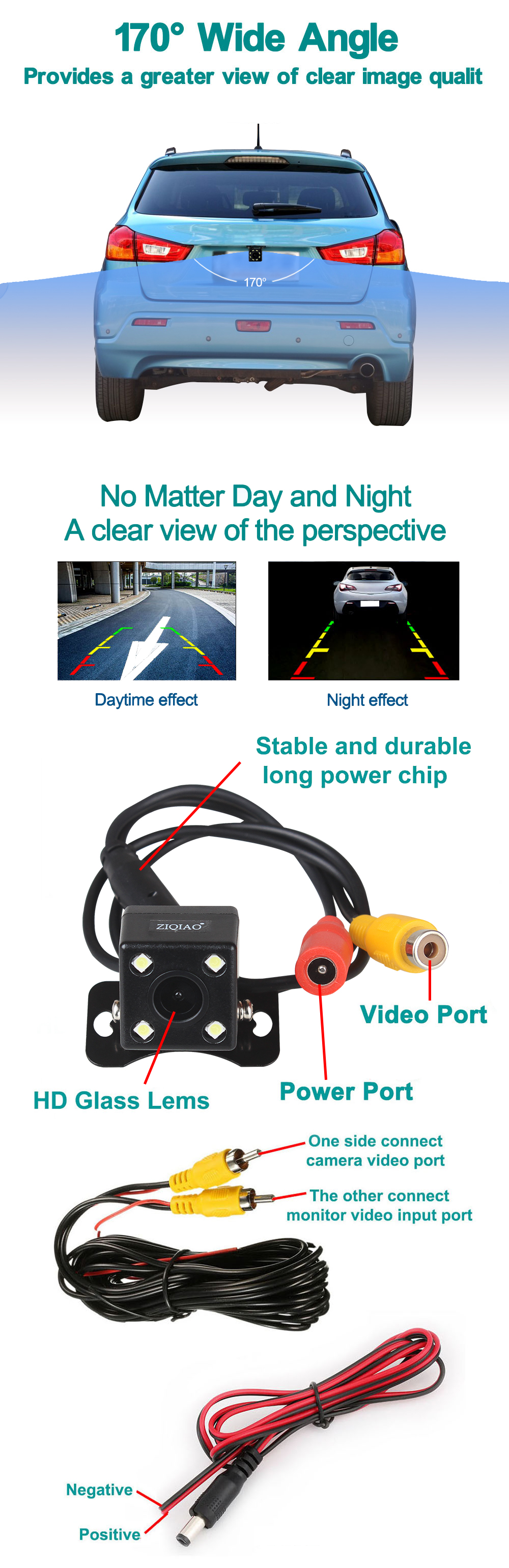 12 LED CCD Imaging Sensor Nachtsicht Rückfahrkamera Wasserdicht 170 Weitwinkel Fahrzeug Backup Parkplatz Kamera 
