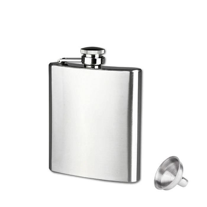 New 8oz Stainless Steel Liquor Wine Hip Flask Screw Cap US FAST FREE SHIPPING 
