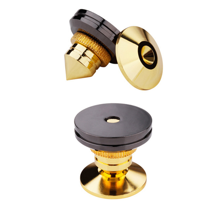 Amplificador de Audio para CD Almohadillas de Base c/ónica Placa giratoria QOTSTEOS 4 Puntas de Altavoz Doradas Soporte de Aislamiento Alfombrillas a Prueba de Golpes con Adhesivo de Doble Cara