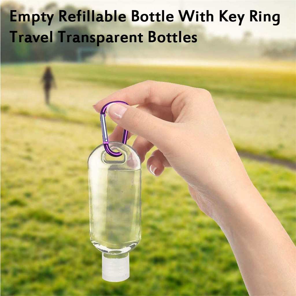 Details about   5Pcs 30/60ml Empty Refillable Bottle With Key Ring Travel Transparent Bottles