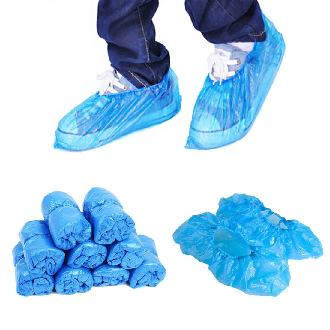 100-2000pcs Disposable Shoe Covers Anti-slip Non-woven Dustproof for Indoor Home 