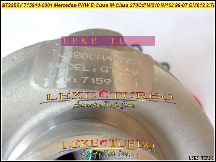 GT2256V 715910-5002S 715910 Turbo Turbocharger For Mercedes-PKW E-Class 270 CDI W210 M-Class W163 1999-07 OM612 2.7L 170HP