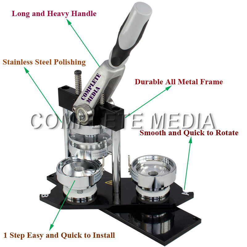 Description Picture 3 of itemNEW Professional N3 2-1/4":58mm Badge Button Maker Machine + Adjustable Circle Cutter+100 Set Metal Pinback Supply