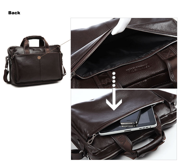 Male 100% GENUINE LEATHER Cowhide Shoulder Leisure Men's Bag