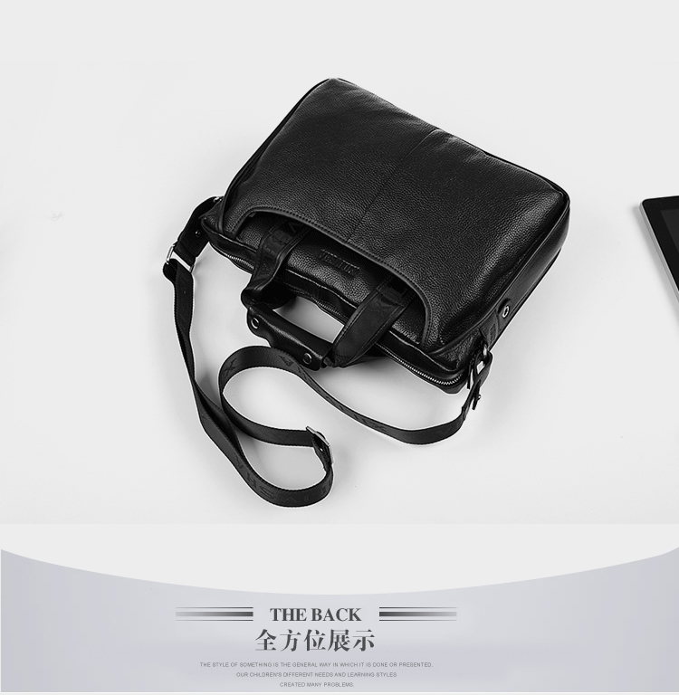 Male 100% GENUINE LEATHER Cowhide Shoulder Leisure Men's Bag
