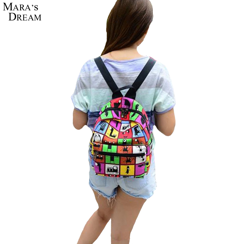 2016 New Woman Backpack Hot Sale Canvas School Bag Printing Lightweight School Backpacks Fashion Women s