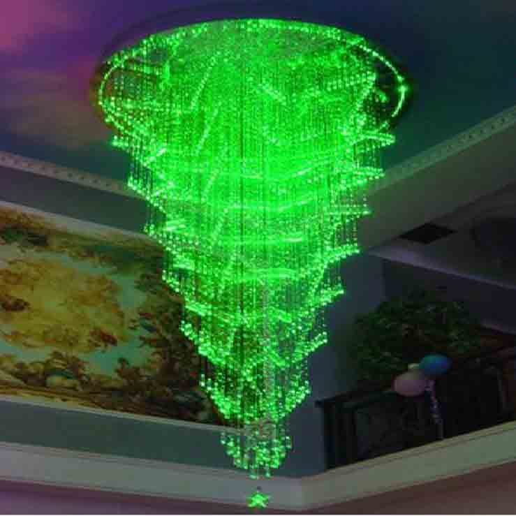 LED Crystal fiber optic light spiral pendant light fiber optic light