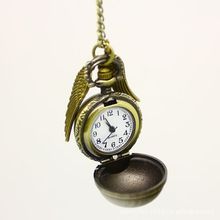 Fashion Woman Lady Wings Harry Potter Antique Steampunk Pocket Watch Relogio De Bolso