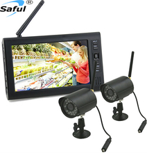 Outdoor Home Security Camera System Wireless Recorder Night Vision Video 2 Surveillance Cameras with Monitor Free Shipping