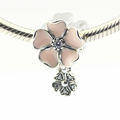 Fits Pandora Charms Bracelet 100 925 Sterling Silver Poetic Blooms Beads Soft Pink Enamel Clear CZ